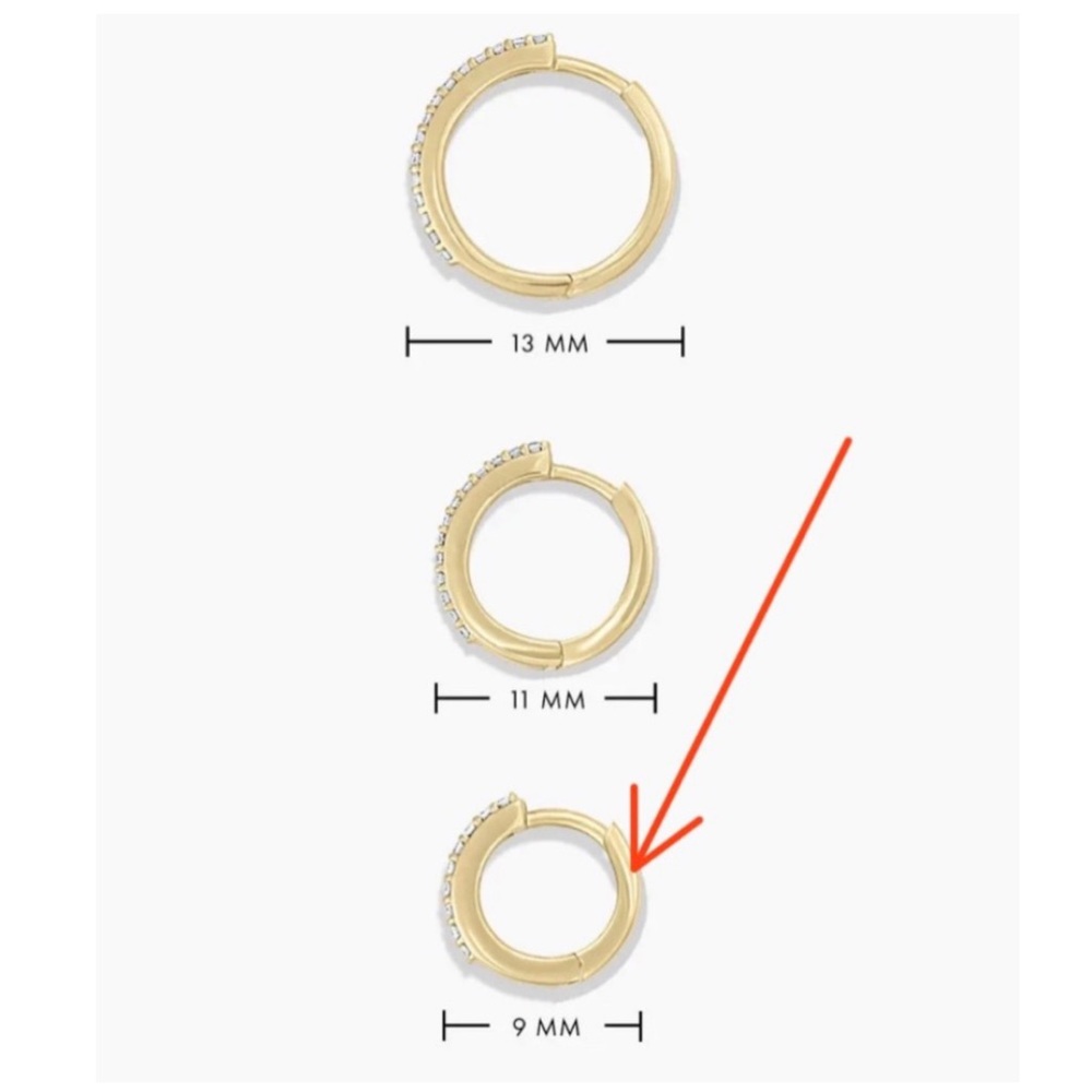 PAIR 2️⃣✌️Gorjana Diamond Double Down 14k Yellow Gold Huggies Tiny Hoop Earrings - Picture 11 of 13